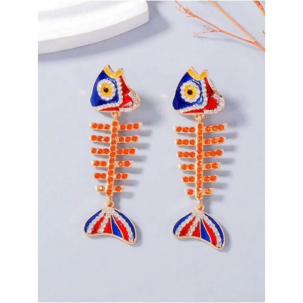 Fishbone Drop Earrings A1897